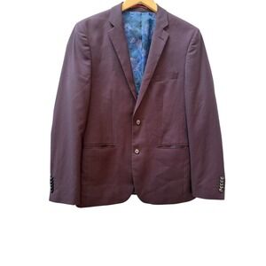Soul of‎ London Men's Burgundy 40R Blazer Suit Jacket 2 Button Full Lined